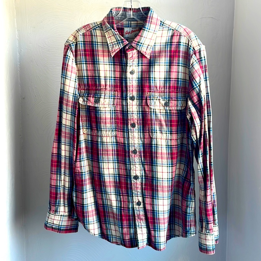 Gap multi-color cotton flannel shirt, size M